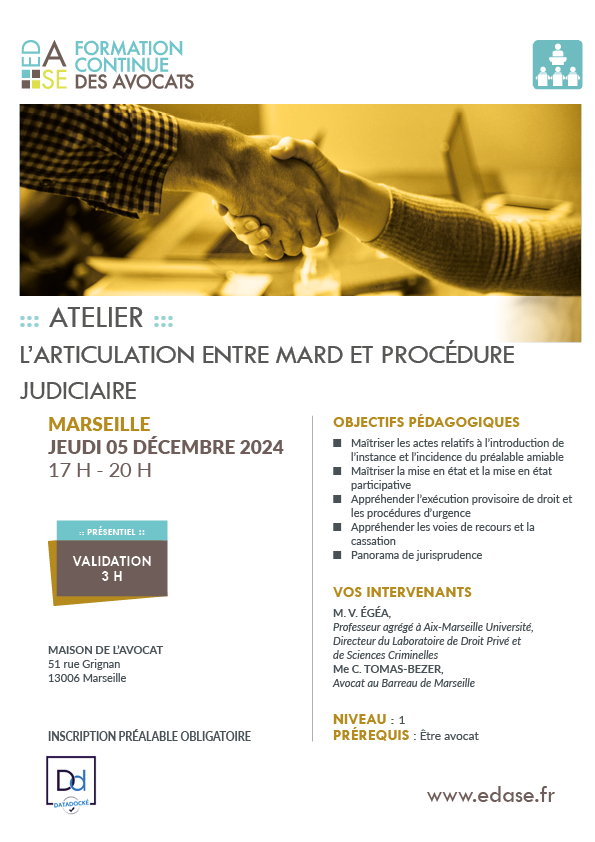 L'ARTICULATION ENTRE MARD ET PROCÉDURE JUDICIAIRE