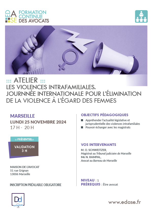 LES VIOLENCES INTRAFAMILIALES. JOURNÉE INTERNATIONALE POUR L'ÉLIMINATION DE LA VIOLENCE À L'ÉGARD DES FEMMES