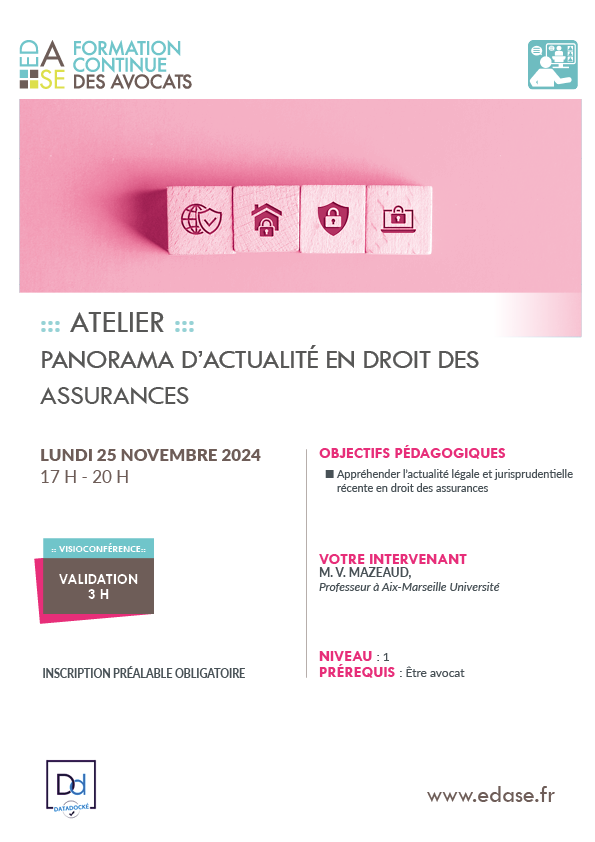 PANORAMA D'ACTUALITÉ EN DROIT DES ASSURANCES