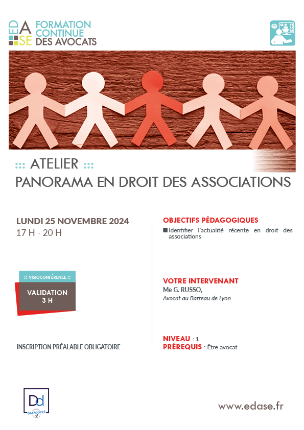 PANORAMA EN DROIT DES ASSOCIATIONS