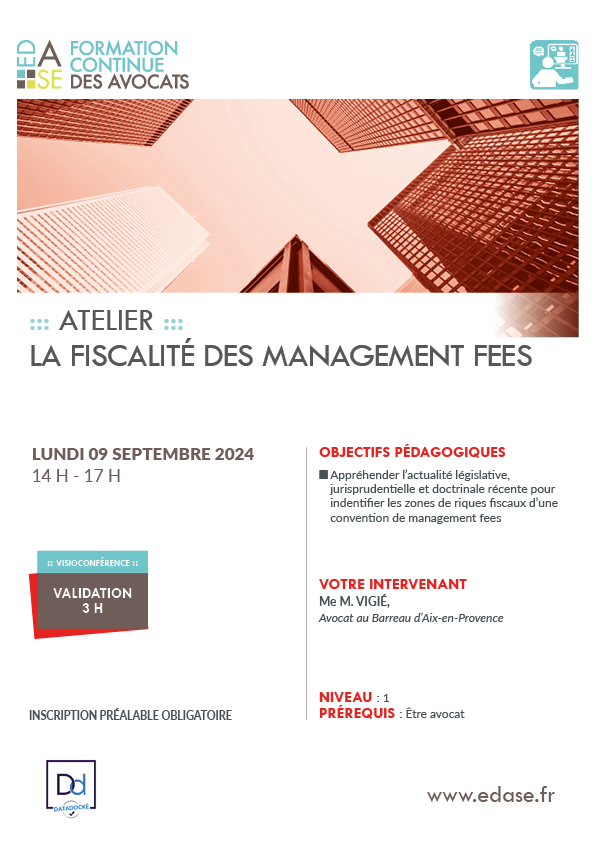 LA FISCALITÉ DES MANAGEMENT FEES