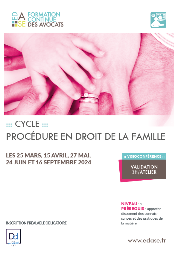 CYCLE PROCÉDURE EN DROIT DE LA FAMILLE. ATELIER V - L'APPEL EN DROIT DE LA FAMILLE