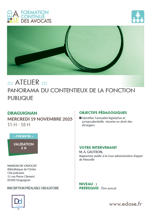 PANORAMA DU CONTENTIEUX DE LA FONCTION PUBLIQUE